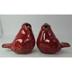 Pigeon's Blood Red Cardinals Salt & Pepper Shakers, Ceramic NWOT